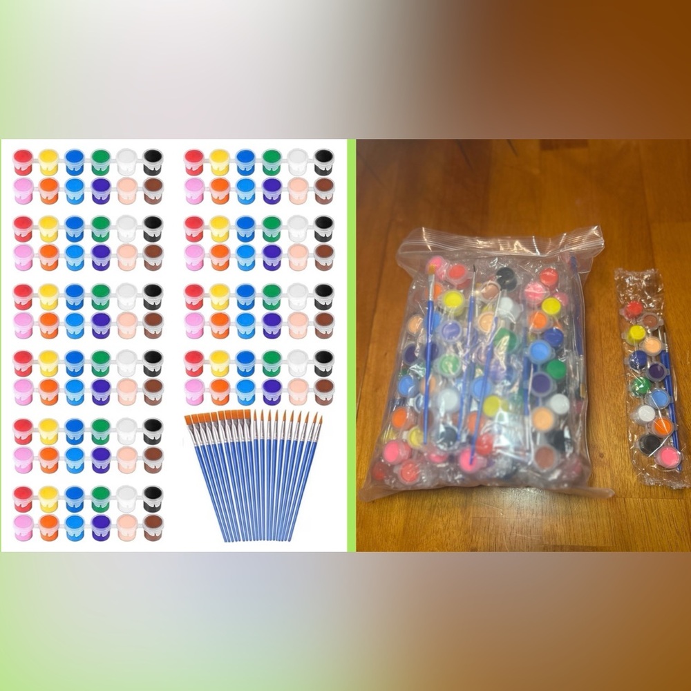 Mini Acrylic Paint Sets Colors Acrylic Paints Strips for Kids / 24 sets